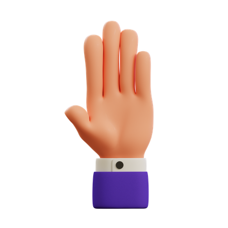 Stop hand gesture  3D Icon