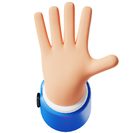 Stop Hand Gesture 3D Icon