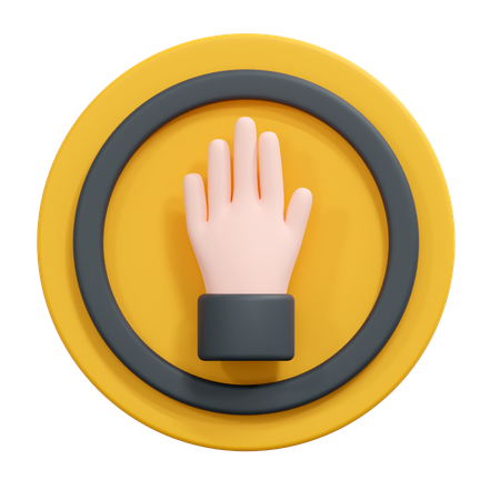 Stop hand sign  3D Icon