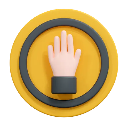 Stop hand sign  3D Icon