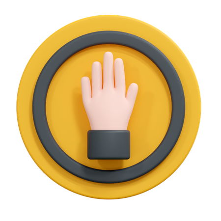 Stop hand sign  3D Icon