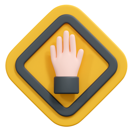 Stop hand sign  3D Icon