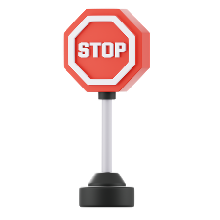 Stop Here Sign  3D Icon