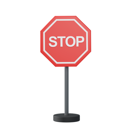Arrêter le poteau de circulation  3D Illustration