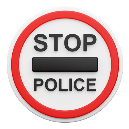 Stop Police  3D Icon