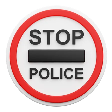 Stop Police  3D Icon