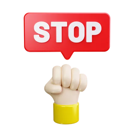 Stop Protest  3D Icon