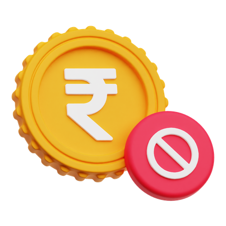 Stop Rupee  3D Icon