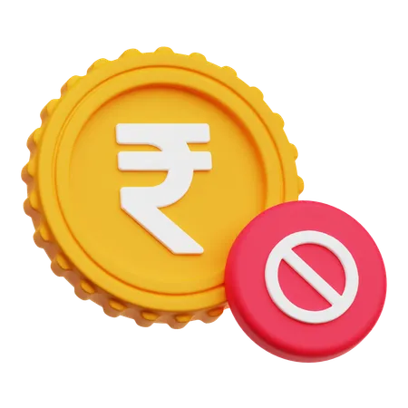 Stop Rupee  3D Icon