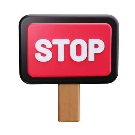 Stop Sign  3D Icon