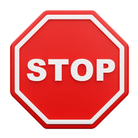 Stop Sign  3D Icon