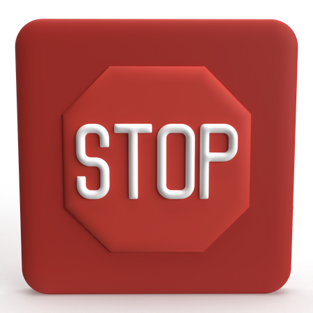 Stop Sign  3D Icon