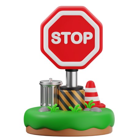 Stop Sign  3D Icon