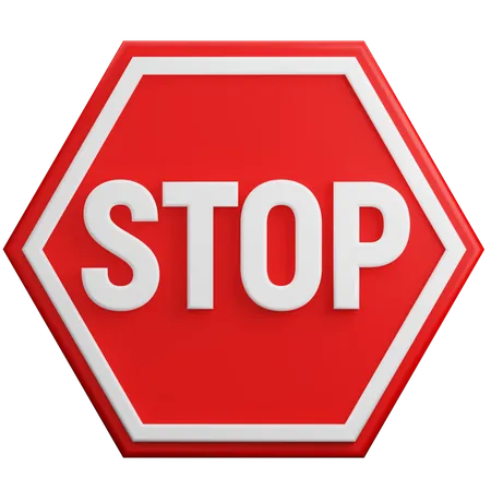 Stop Sign 3D Illustration