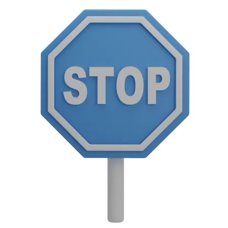 Stop Sign 3D Illustration
