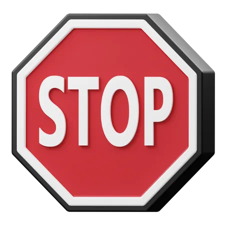 Stop Sign 3D Icon