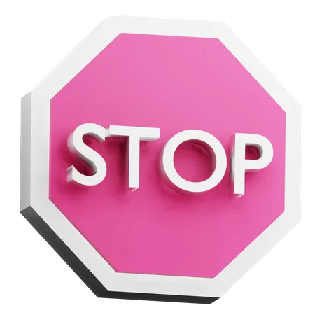 3 D Render Stop Illustration For Getting To Know Traffic Signs 3D Icon