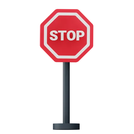 3 D Stop Sign Llustration Alpha Background 3D Icon