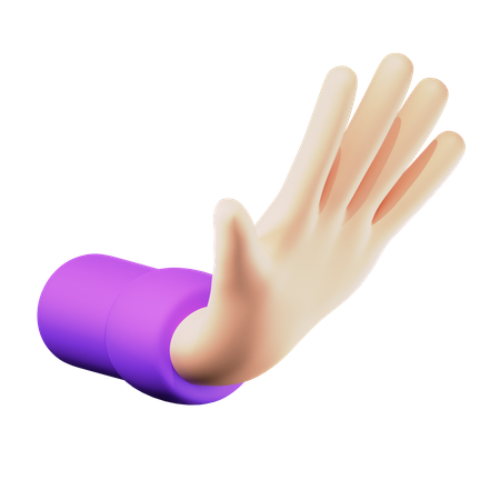 Stop Sign Hand Gesture  3D Icon