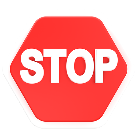 Stop Signage  3D Icon