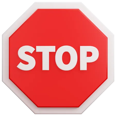 Stop Signage 3D Illustration