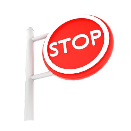 Stop signboard  3D Icon