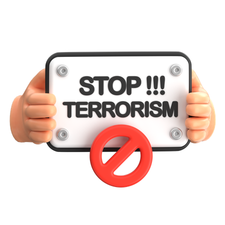 Stop Terrorism  3D Icon