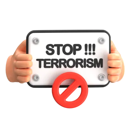 Stop Terrorism  3D Icon