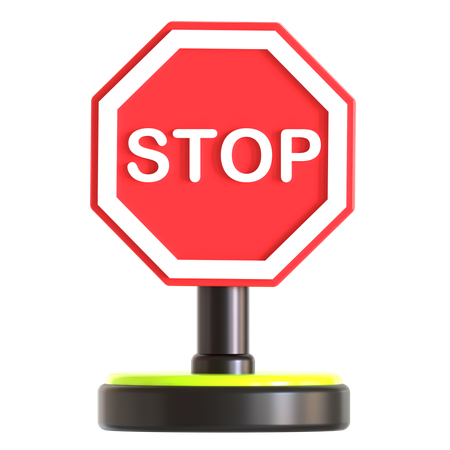 Stop Traffic Sign  3D Icon