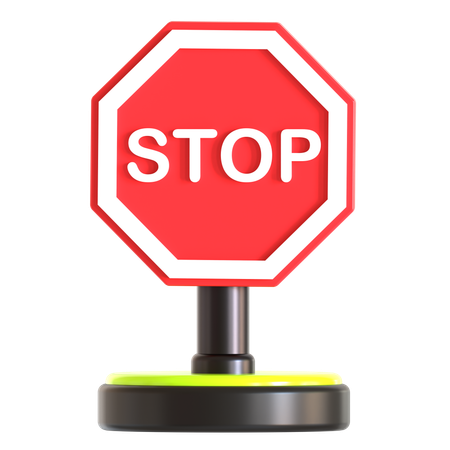 Stop Traffic Sign  3D Icon