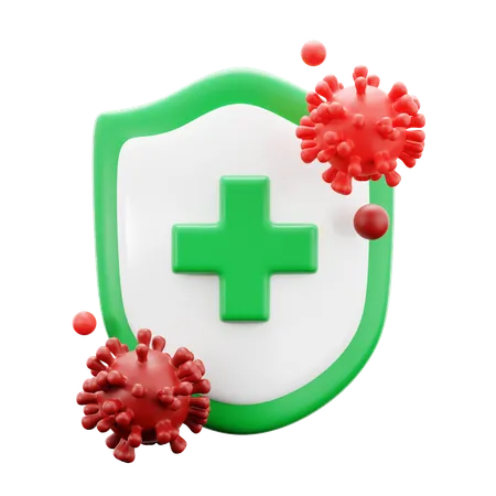 Shield Protection From Virus Bacteria Infection Medical Hospital 3 D Icon Illustration Render Design 3D Icon