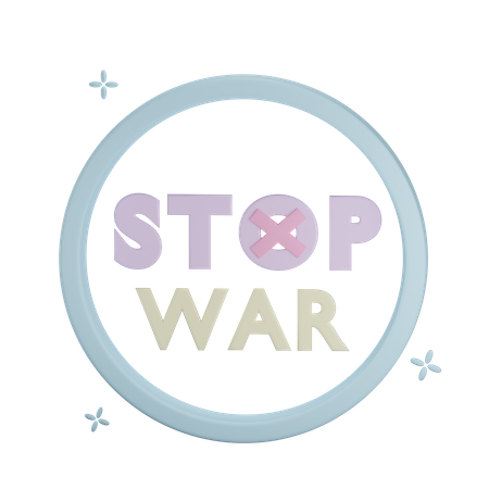 Stop War  3D Icon