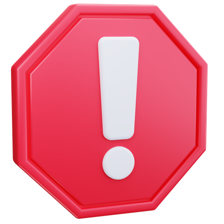 Stop Warning  3D Icon