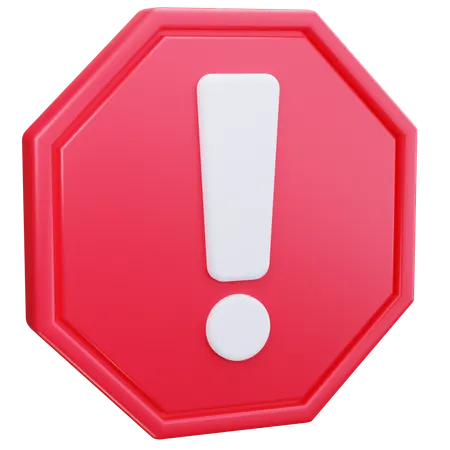 Stop Warning  3D Icon