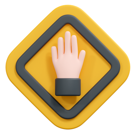 Stopp-Handzeichen  3D Icon