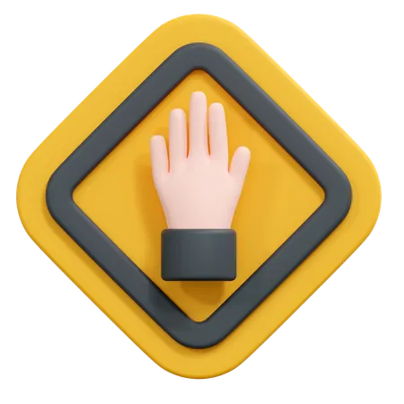 Stopp-Handzeichen  3D Icon