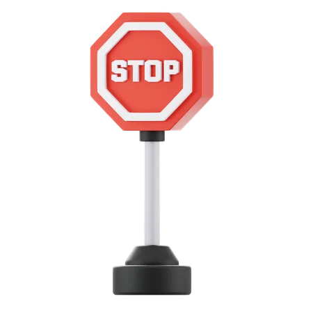 Stoppschild hier  3D Icon