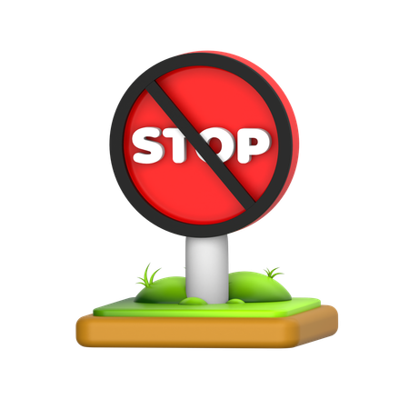 Kein Stopschild  3D Icon