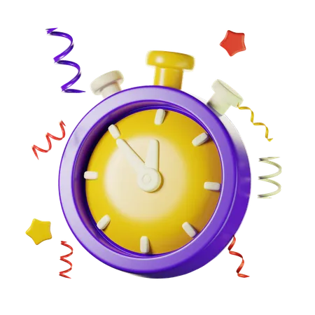 3 D Stopwatch 3 D New Year Icon 3D Icon