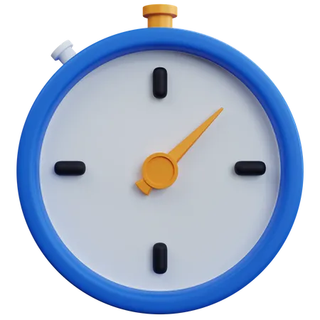 3 D Rendering Blue Stopwatch Isolated 3D Icon