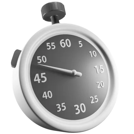 3 D STOPWATCH WITH HIGH QUALITY RENDER AND TRANSPARENT BACKGROUND 3D Icon