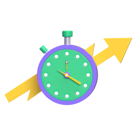 Stopwatch And Arrow  3D Icon