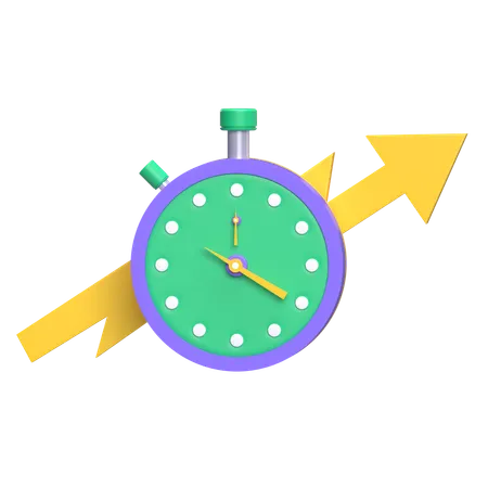 Stopwatch And Arrow  3D Icon