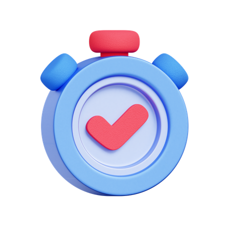 Stopwatch Completion Check  3D Icon