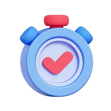 Stopwatch Completion Check  3D Icon