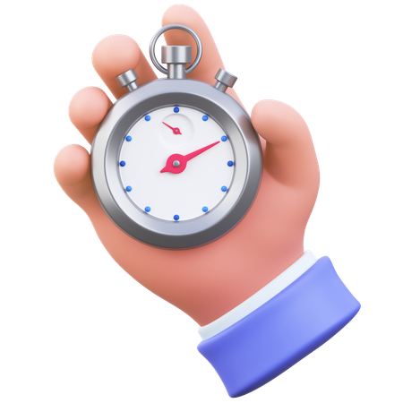 Stopwatch in hand  3D Icon