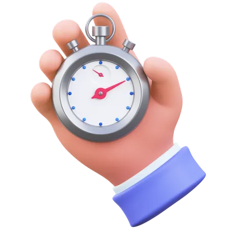 Stopwatch in hand  3D Icon