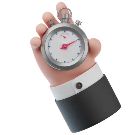 Stopwatch in hand  3D Icon