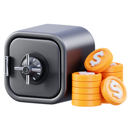 Storage of money and coins  3D Icon