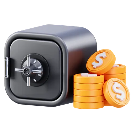 Storage of money and coins  3D Icon